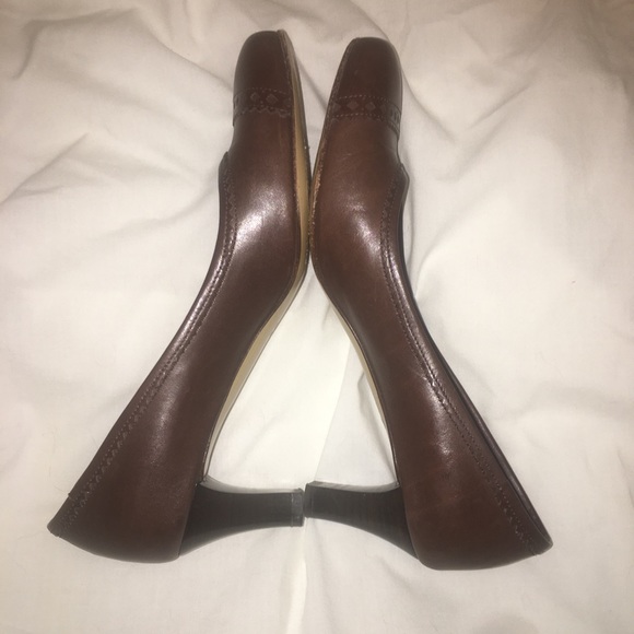 Rafaela Brown Leather Heels Size 36 - Picture 7 of 8